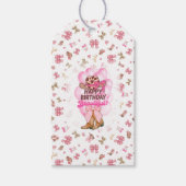 Rustikaler Western Cowgirl Happy Birthday Girly Geschenkanhänger (Vorderseite)