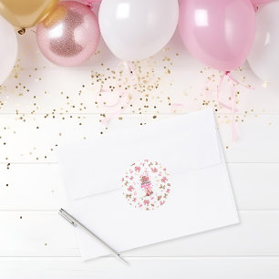 Rustikaler Western Cowgirl Happy Birthday Girly Runder Aufkleber