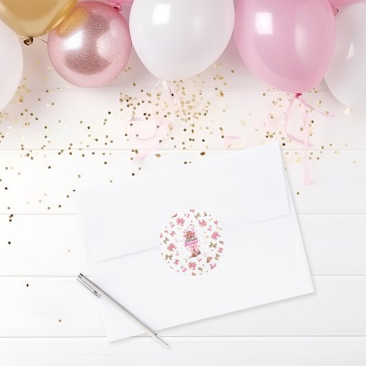 Rustikaler Western Cowgirl Happy Birthday Girly Runder Aufkleber