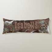 Rustikaler Western Cowhide Brown Leather Name Seitenschläferkissen (Vorderseite)
