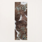 Rustikaler Western Cowhide Brown Leather Name Yogamatte (Rückseite)
