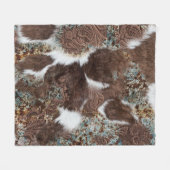 Rustikaler Western Cowhide Brown Leather Türkis Fleecedecke (Vorderseite (Horizontal))