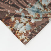 Rustikaler Western Cowhide Brown Leather Türkis Fleecedecke (Ecke)