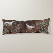 Rustikaler Western Cowhide Leder Seitenschläferkissen (Rückseite)