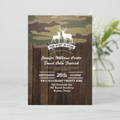 Rustikaler Western die Jagd ist über Camouflage Ho Einladung (Stehend Vorderseite)