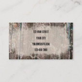 Rustikaler Western Dunkle Aquamarin-braune Textur  Visitenkarte (Rückseite)