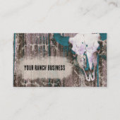 Rustikaler Western Dunkle Aquamarin-braune Textur  Visitenkarte (Vorderseite)