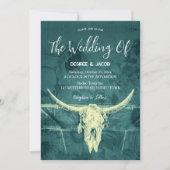 Rustikaler Western Dunkle Aquamarine Sonnenblumen Einladung (Vorderseite)