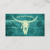 Rustikaler Western Dunkle Aquamarine Sonnenblumen Visitenkarte (Vorderseite)