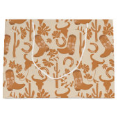 Rustikaler Western Earth Tone Country Cowboy Boots Große Geschenktüte (Vorderseite)