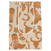 Rustikaler Western Earth Tone Country Cowboy Boots Mittlere Geschenktüte (Rückseite)