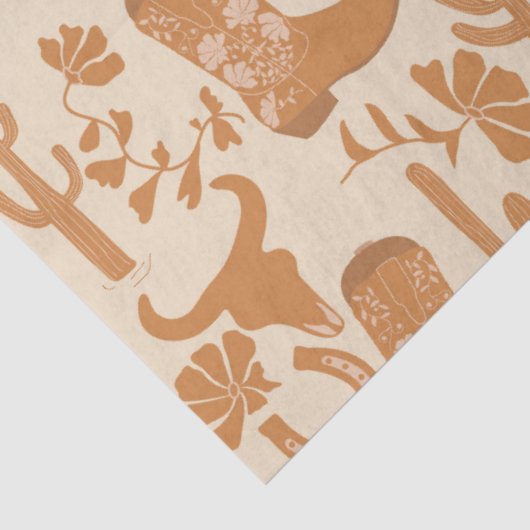 Rustikaler Western Earth Tone Country Cowboy Boots Seidenpapier (Ausschnitt)