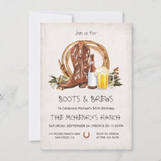 Rustikaler Western Einladung (Vorderseite)