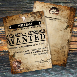 Rustikaler Western Einladung zum Geburtstag
