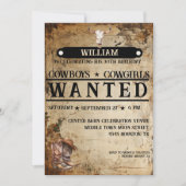 Rustikaler Western Einladung zum Geburtstag (Vorderseite)
