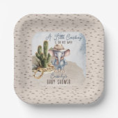 Rustikaler Western Elephant Cowboy Boy Babydusche Pappteller (Vorderseite)