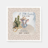 Rustikaler Western Elephant Cowboy Boy Babydusche Serviette (Vorderseite)