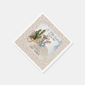 Rustikaler Western Elephant Cowboy Boy Babydusche Serviette (Ecke)