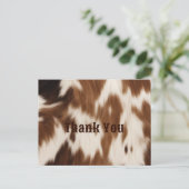 Rustikaler Western Farm Ranch Cowboy Rind Danke Postkarte (Stehend Vorderseite)