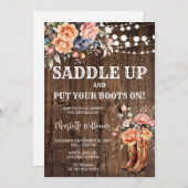 Rustikaler Western Geburtstagsparty satteln Einladung (Vorne/Hinten)