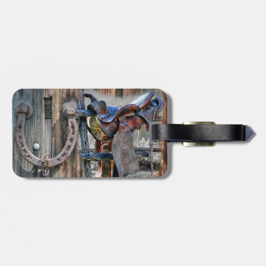 Rustikaler Western Gepäckanhänger (Rückseite horizontal)