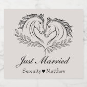 Rustikaler Western Hochzeit auf Pferdeschwald nur  Alkoholflaschenetikett (Einzelnes Label)