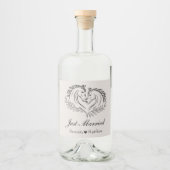 Rustikaler Western Hochzeit auf Pferdeschwald nur  Alkoholflaschenetikett (Vorderseite)