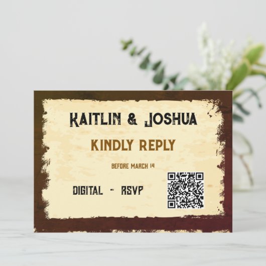 Rustikaler Western Hochzeit 🤠 Country Charm UAWG Einladung (Stehend Vorderseite)