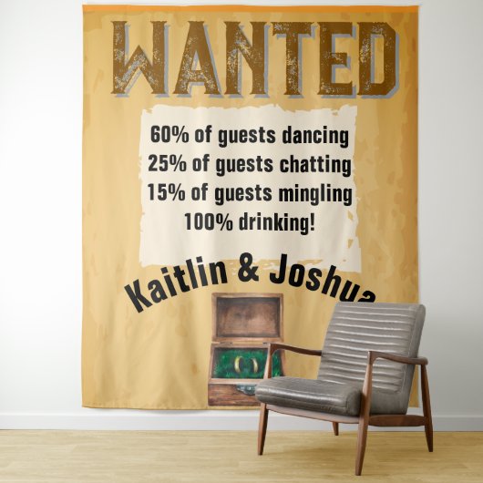 Rustikaler Western Hochzeit 🤠 Country Charm Wandteppich (Beispiel)