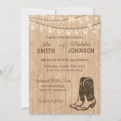 Rustikaler Western Hochzeit Einladung (Vorderseite)