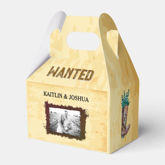Rustikaler Western Hochzeit 🤠 Gewollt Foto Geschenkschachtel (Vorderseite)