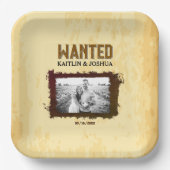 Rustikaler Western Hochzeit 🤠 GEWOLLT Foto Pappteller (Vorderseite)