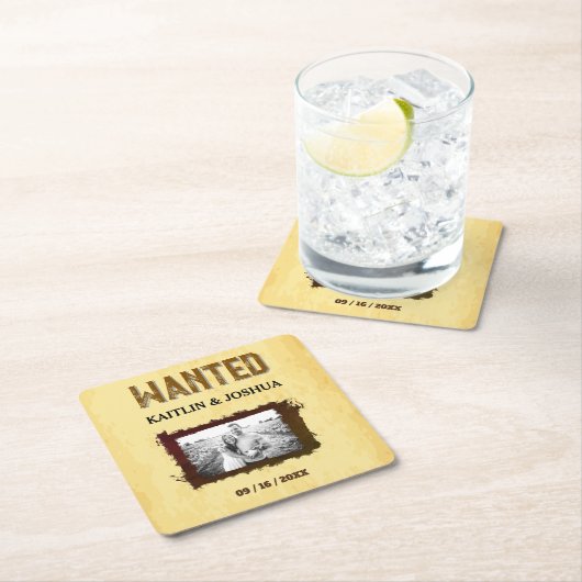 Rustikaler Western Hochzeit 🤠 GEWOLLT Foto Rechteckiger Pappuntersetzer (Vor Ort)