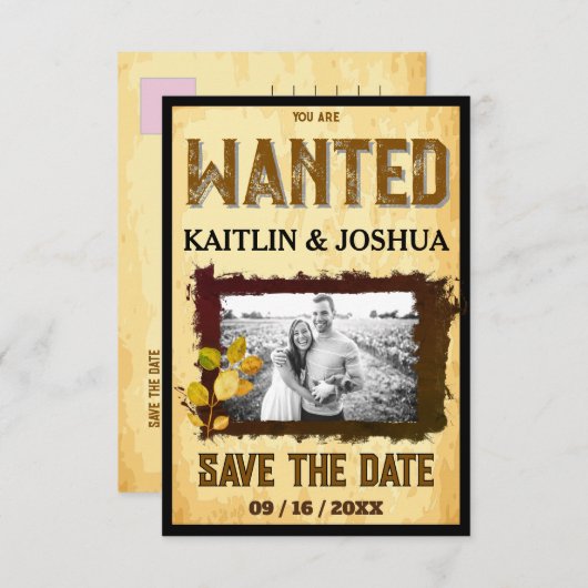 Rustikaler Western Hochzeit 🤠 GEWOLLT Foto Save The Date (Vorne/Hinten)