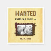 Rustikaler Western Hochzeit 🤠 GEWOLLT Foto Serviette (Vorderseite)