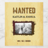 Rustikaler Western Hochzeit 🤠 GEWOLLT Foto Weinetikett (Einzelnes Label)