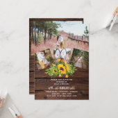 Rustikaler Western Hochzeit Sonnenblumen FOTO Coll Karte (Vorderseite/Rückseite Beispiel)
