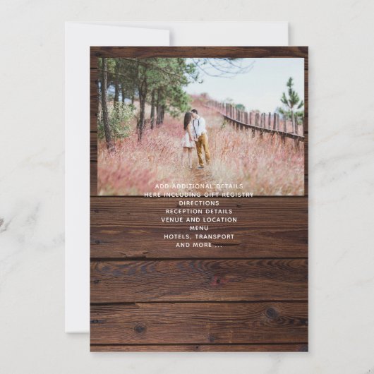 Rustikaler Western Hochzeit Sonnenblumen FOTO Coll Karte (Rückseite)