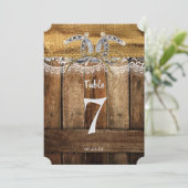 Rustikaler Western Hochzeit Tischnummer (Stehend Vorderseite)