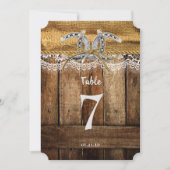 Rustikaler Western Hochzeit Tischnummer (Vorderseite)