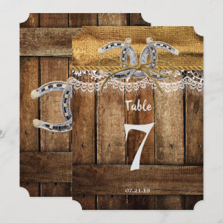 Rustikaler Western Hochzeit Tischnummer