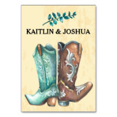 Rustikaler Western Hochzeit 💍 Tischnummer für maß (Rückseite)