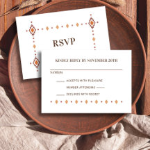 Rustikaler Western-Hochzeitkarte RSVP