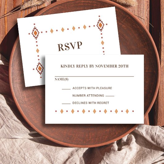Rustikaler Western-Hochzeitkarte RSVP Karte