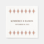 Rustikaler Western Hochzeitscocktail Napkin Serviette (Vorderseite)