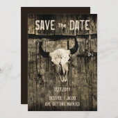 Rustikaler Western Hochzeitskuhschädel Save the Da Save The Date (Vorne/Hinten)