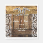Rustikaler Western Hochzeitspapier Napkin Serviette (Vorderseite)