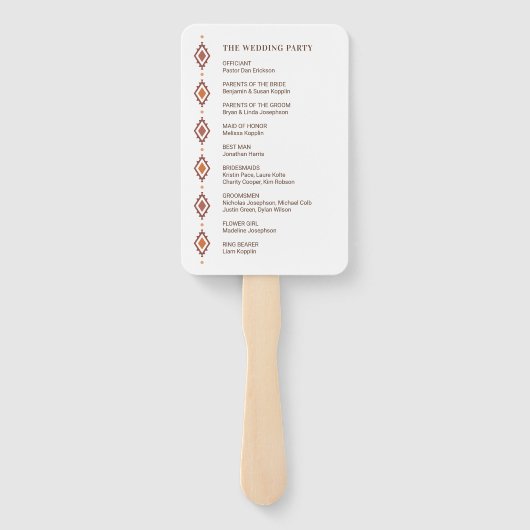 Rustikaler Western Hochzeitsprogramme Fächer (Rückseite)