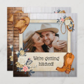 Rustikaler Western Hochzeitsreise Einladung (Vorne/Hinten)