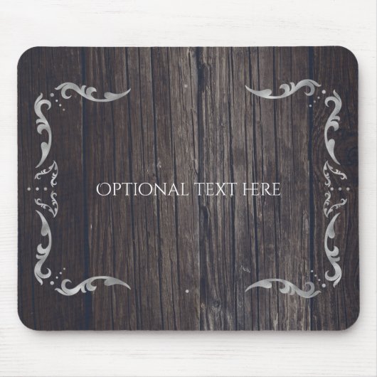 Rustikaler Western Holz Elegante Romantische Aussi Mousepad (Vorne)